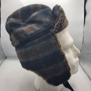 Dorfman Pacific Co Adults Small Medium Plaid Aviator Hat Winter Warm Outdoors